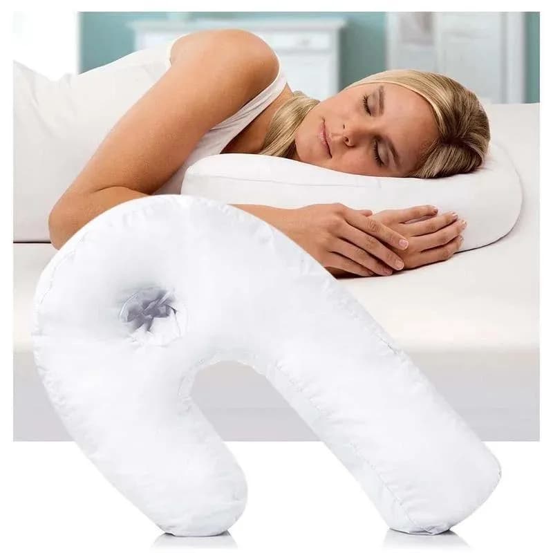 Ергономічна подушка - підкова SIDE Sleeper PRO ортопедична для шиї з простором для вуха ∙ Розумна подушка для сну на боці - зображення 1