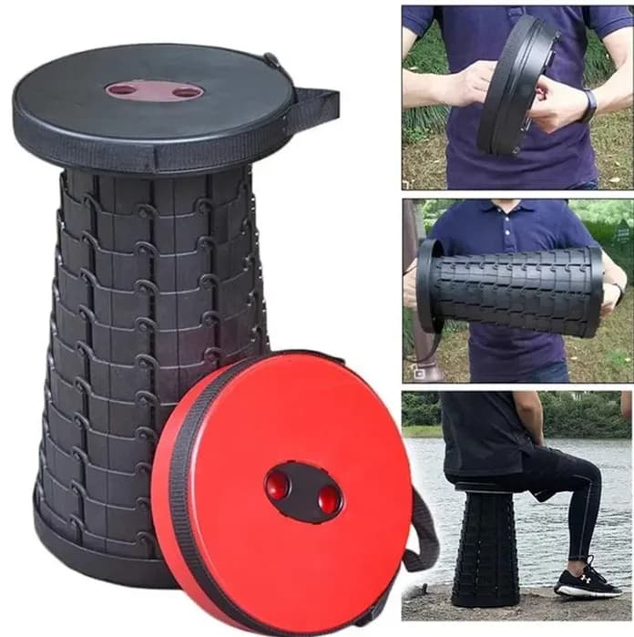 Складний телескопічний стілець Telescopic stool ∙ Похідний розкладний стілець-табурет для риболовлі, туризму та відпочинку - зображення 1