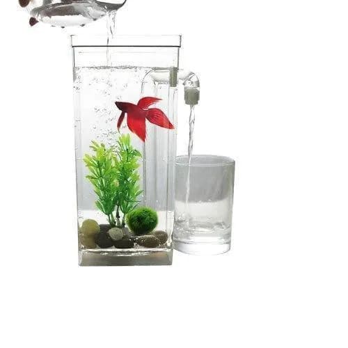 Акриловий акваріум для рибок My Fun Fish Самоочисний міні-акваріум з краном для легкого очищення - зображення 1