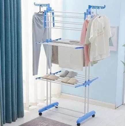 Сушарка складна для білизни GARMENT RACK Вертикальна пересувна стійка-сушарка для сушіння речей та білизни, на коліщатках - зображення 1