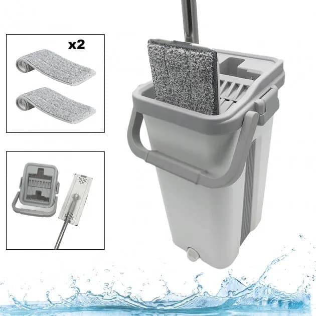 Швабра з відром комплект Scratch Cleaning Mop G3 Middle з автоматичним віджимом і складною ручкою