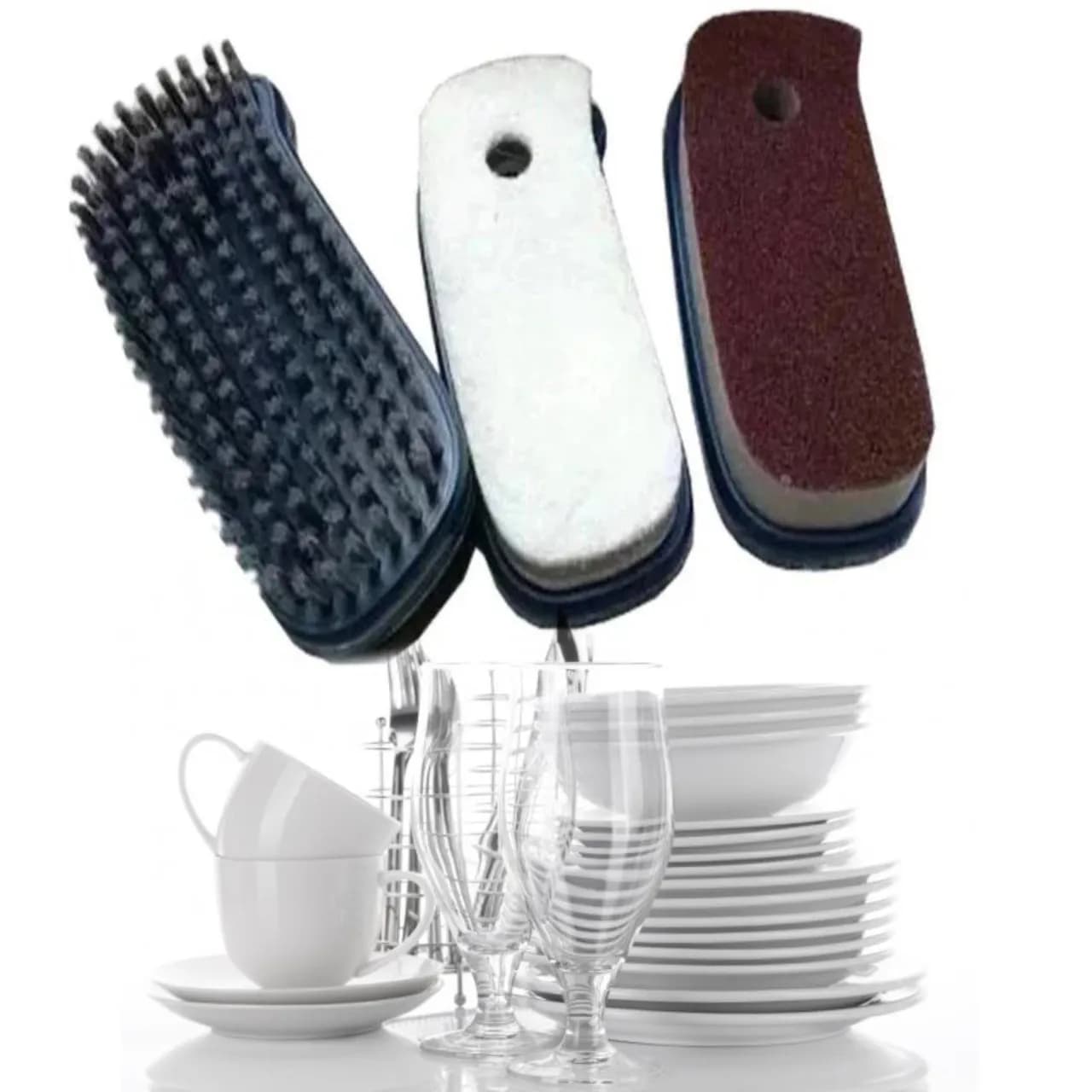 Набір щіток для миття та чистки Hudraulic Cleaning Brush універсальна кухонна чистяча, набір з 3 шт. - зображення 1