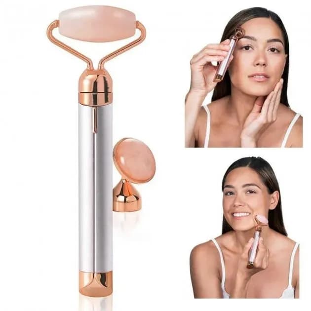 Електричний ролик - масажер для обличчя Flawless Contour · Кварцовий вібромасажер для обличчя з насадками
