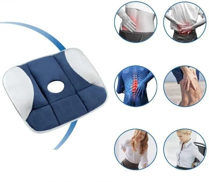 Ортопедична подушка для сидіння WOW Pure Posture Memory Foam Сидіння ортопедичне на стілець / автокрісло для розвантаження хребта - зображення 1