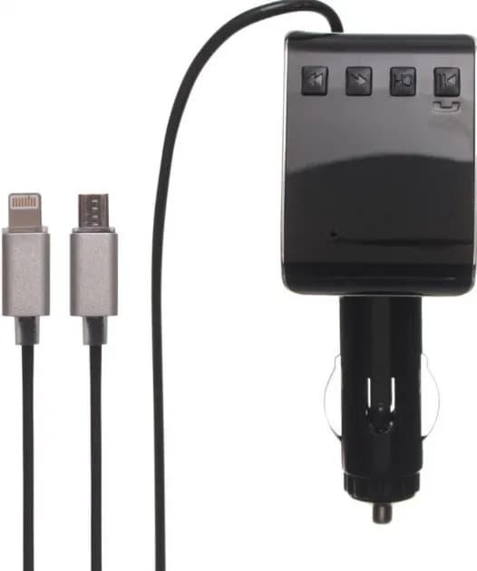 Автомобільний FM Модулятор HZ H22BT ∙ FM-трансмітер з Bluetooth від прикурювача з USB портом + Кабель USB + Кабель iPhone - зображення 1
