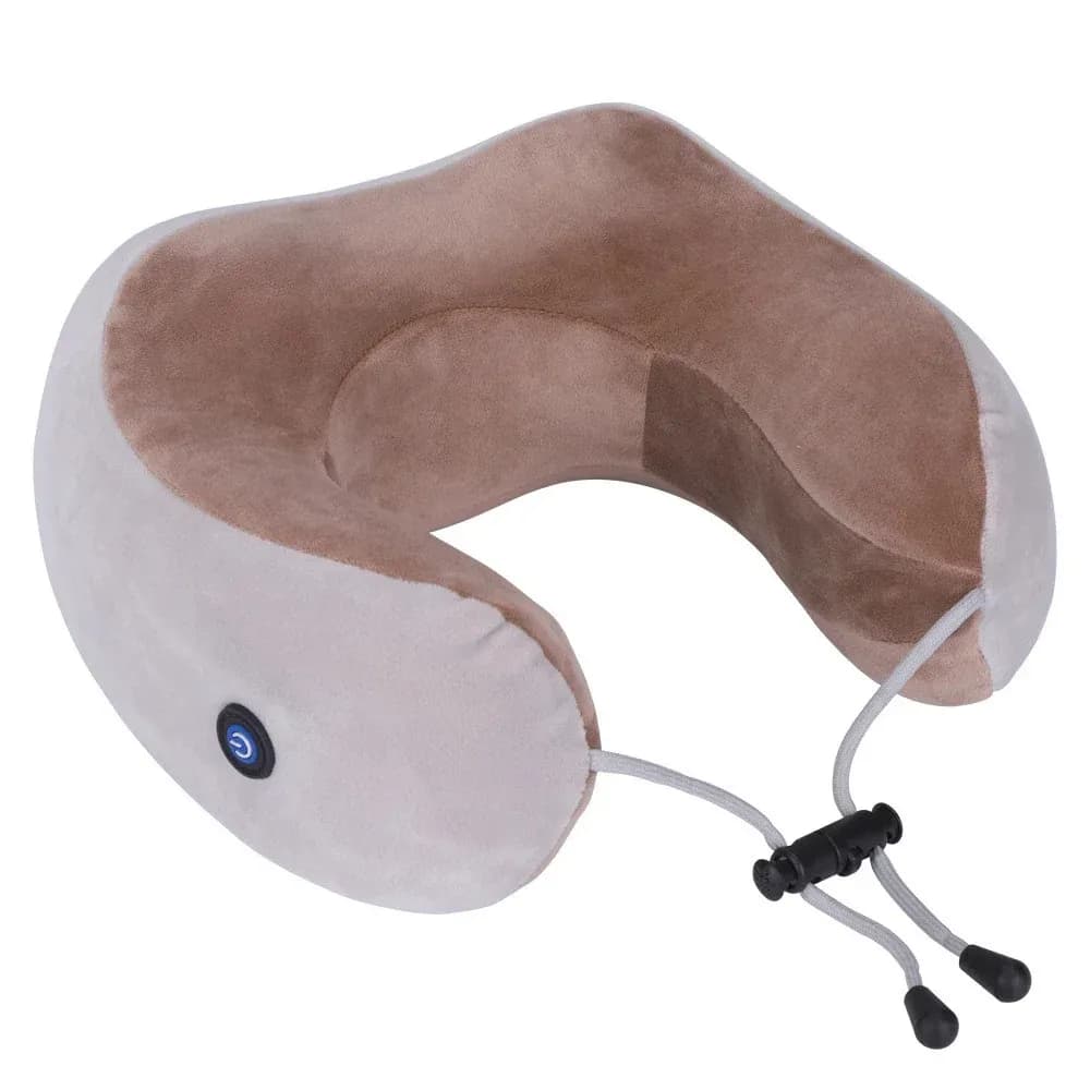 Массажная подушка для шеи с памятью U-Shaped Upgrade Vibration Pillow от батареек - зображення 1
