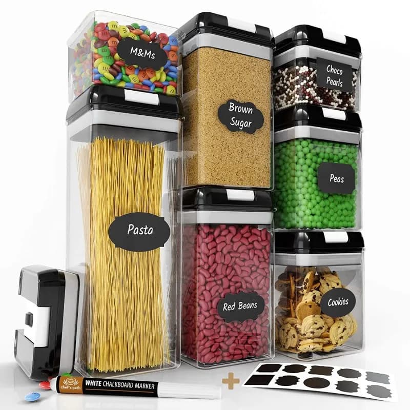 Набір контейнерів FOOD Storage Container Set для зберігання їжі, сипких та круп • 7 ємностей з герметичними кришками - зображення 1