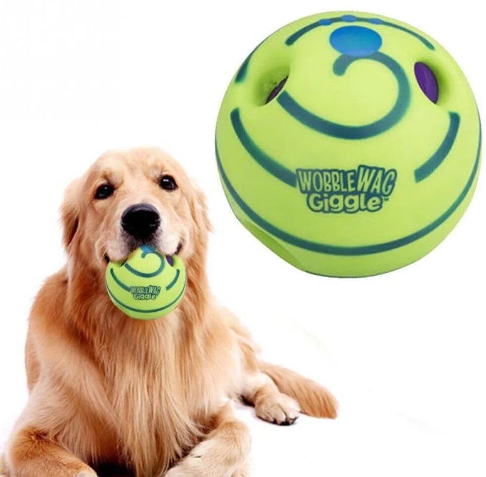Іграшка для собак зі звуком Wobble Wag Giggle гигикаючий м'яч для гри з собакою - зображення 1