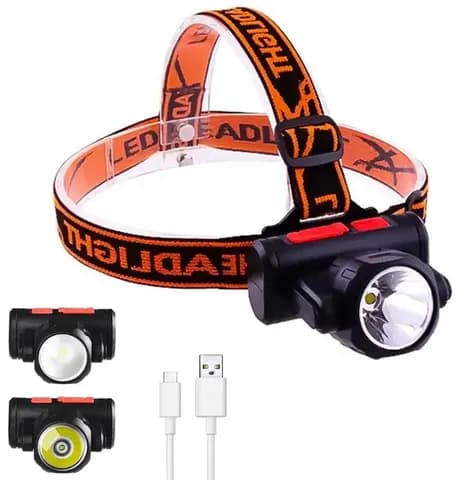 Ліхтарик налобний BAILONG BL-2001 Акумуляторний ліхтарик ∙ USB зарядка - зображення 1