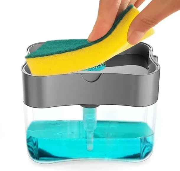 Кухонний диспенсер - органайзер для губки Soap Pump Caddy з дозатором миючого засобу, 380 мл - зображення 1