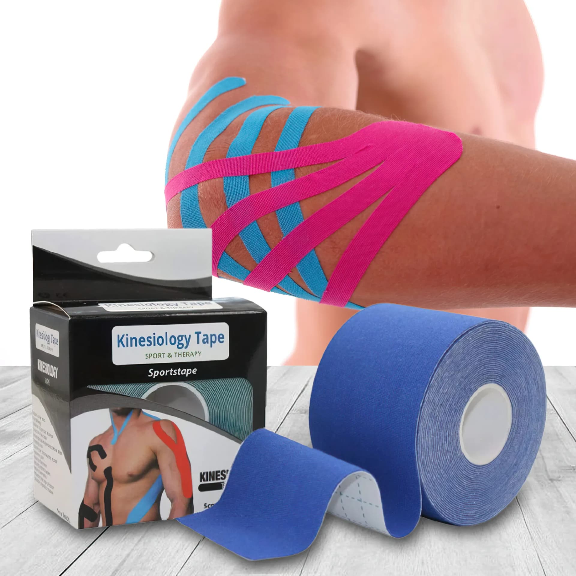 Кінезіо тейпи Kinesiology tape, 2см х 5м ∙ Еластичний пластир – тейп для тіла, спини та шиї в рулоні - зображення 1