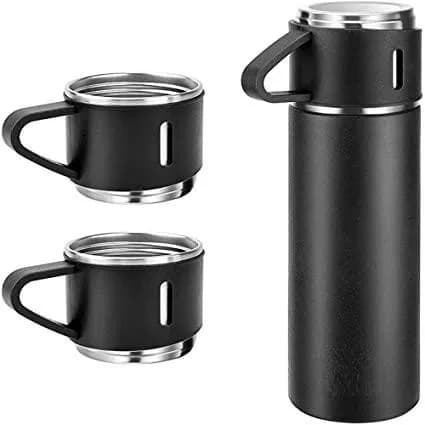 Вакуумний термос з нержавіючої сталі Vacuum Flask Set 500 мл із чашками в комплекті 3* 150 мл ∙ Подарунковий набір 3 в 1 - зображення 1