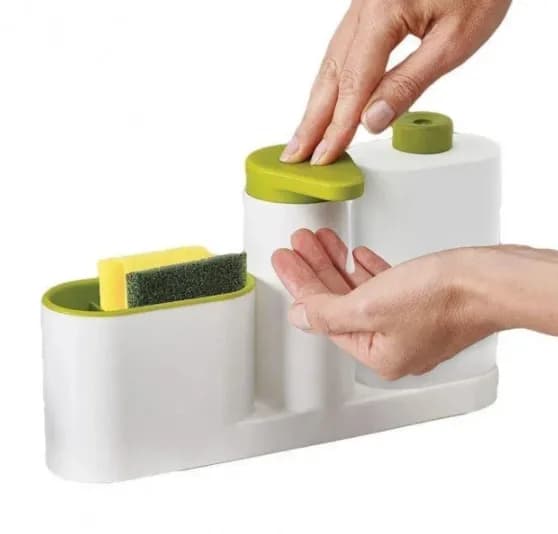 Органайзер для кухні Sink Tidy Set 3 в 1 Дозатор миючих засобів + дозатор мила + тримач кухонного приладдя - зображення 1