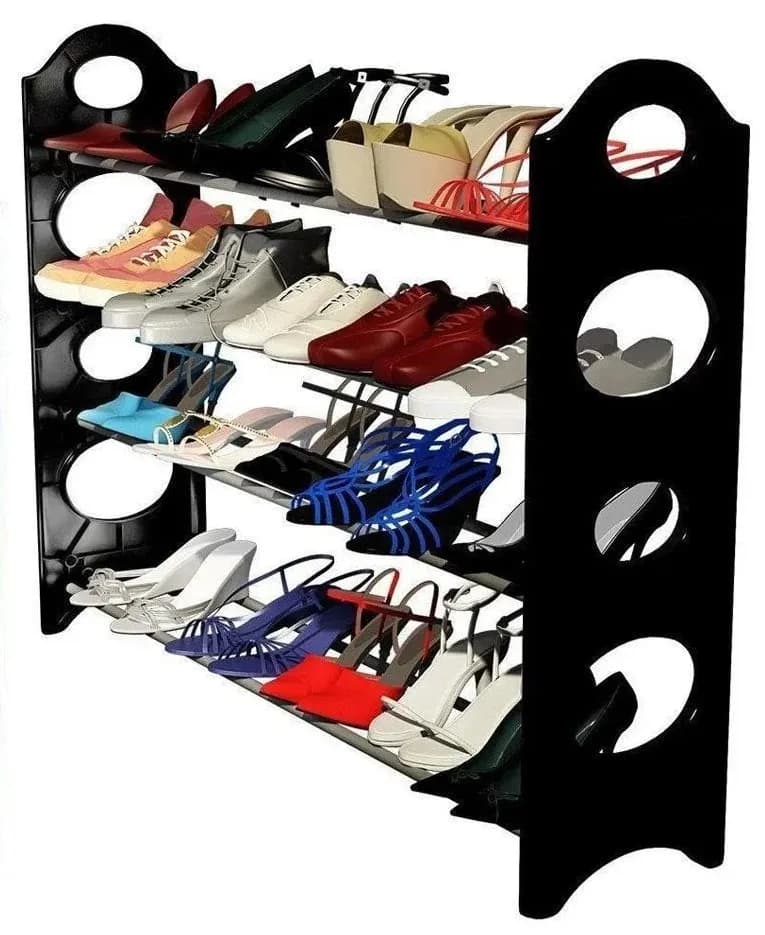 Полиця для взуття органайзер Amazing Stackable Shoe Rack ∙ Стійка - етажерка взуттєва на 4 полиці