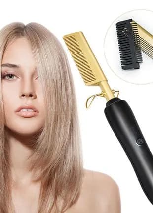 Розчіска-випрямляч для волосся High Heat Brush ∙ Електричний гребінь для укладання, випрямлення, розгладження волосся - зображення 1