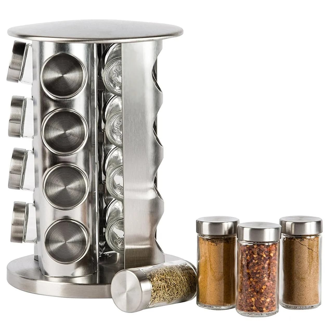 Набір ємностей для спецій і приправ на підставці, що крутиться Spice Carousel, 16 баночок - зображення 1