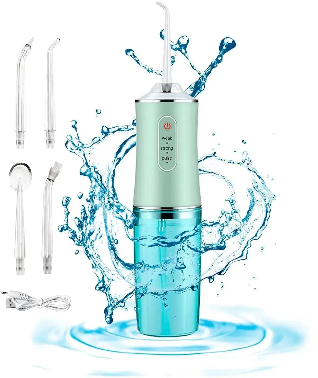 Портативний іригатор для ротової порожнини ORAL IRRIGATOR з насадками ∙ Електричний іригатор – флосер для зубів ∙ USB зарядка - зображення 1