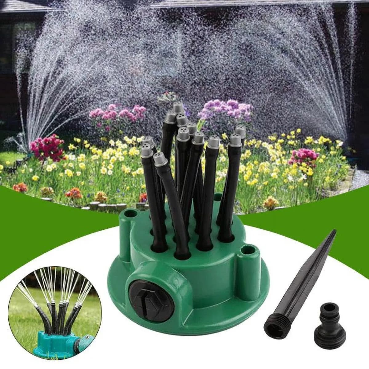 Розумна система поливу 12 в 1 Спринклерний зрошувач Multifunctional Water Sprinklers Розпилювач для газону / Поливальна система - зображення 1