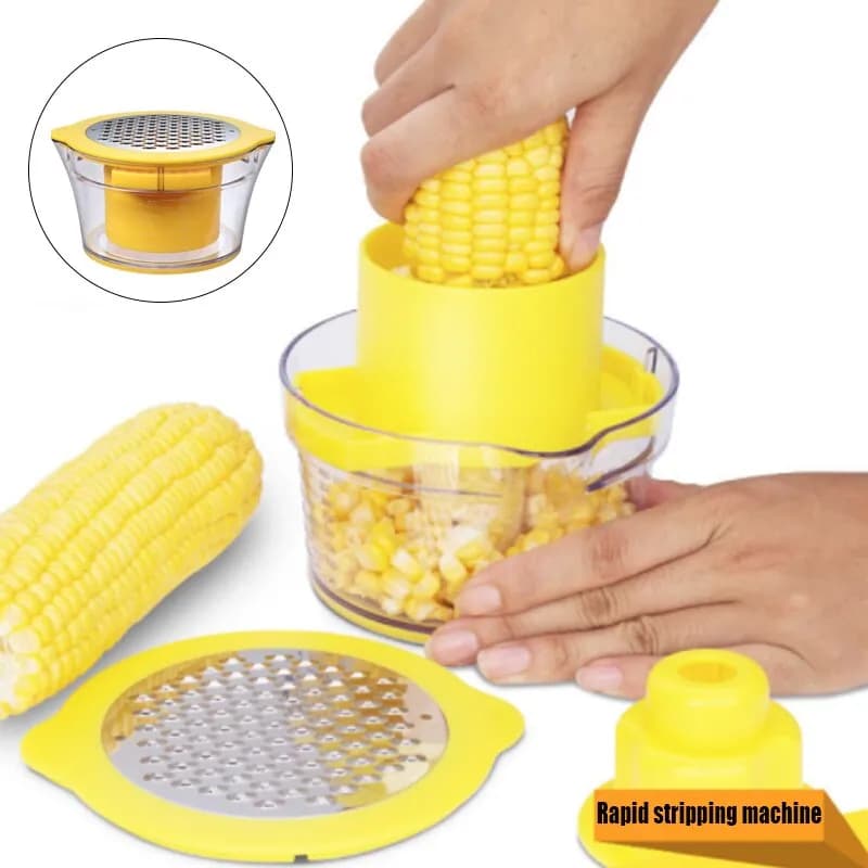Терка з контейнером Corn Stripper з насадкою для очищення качанів кукурудзи - зображення 1