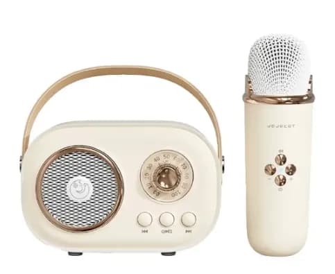 Акустична система «RETRO» з мікрофоном ∙ Бездротова портативна Bluetooth колонка на акумуляторі ∙ Міні-караоке - зображення 1