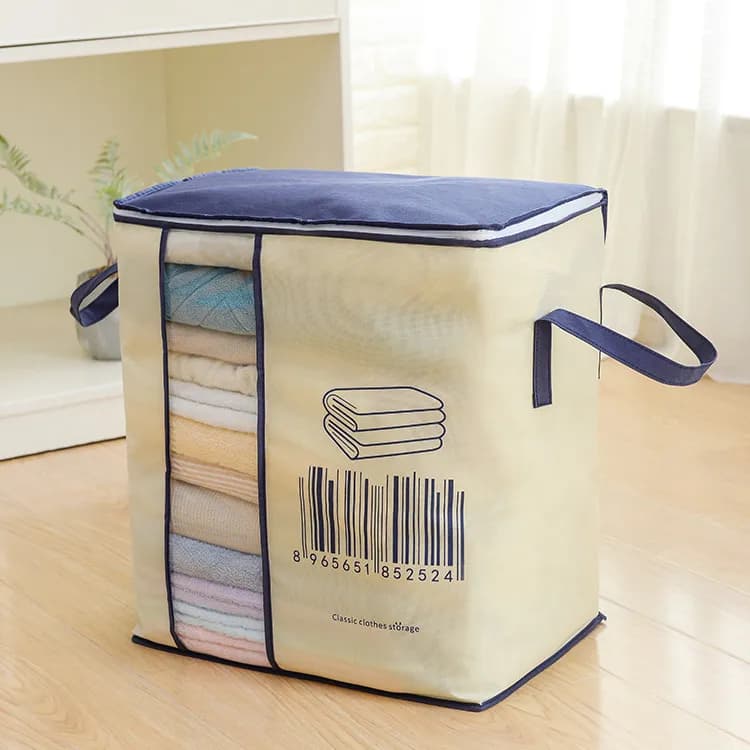 Органайзер – мішок для зберігання Classic Clothes Storage · Складаний кошик для білизни та одягу з кришкою та ручками