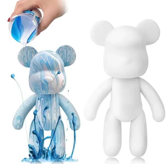 Флюїдне ведмежа Fluid Bear Bearbrick з фарбами, 23 см · Набір для творчості DIY Мишка Зроби сам - зображення 1