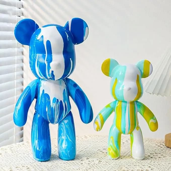 Флюидный медвежонок Fluid Bear Bearbrick с красками, 33 см · Набор для творчества DIY Мишка Сделай сам
