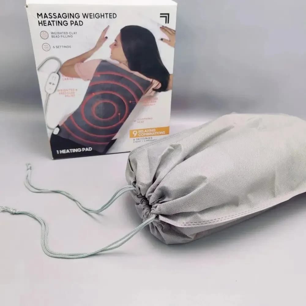Зігрівальна електрична масажна підстилка – грілка MASSAGING WEIGHTED HEATING PAD від болю в спині - зображення 1