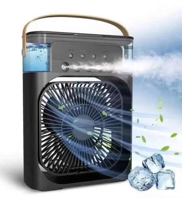 Настільний вентилятор з функцією зволожувача Air Cooler Fan Міні вентилятор - кондиціонер з відділенням для льоду - зображення 1