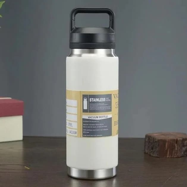 Кружка-термос Vacuum flask 970, 1400 мл · Термос nуристичний з чашкою з нержавіючої сталі - зображення 1