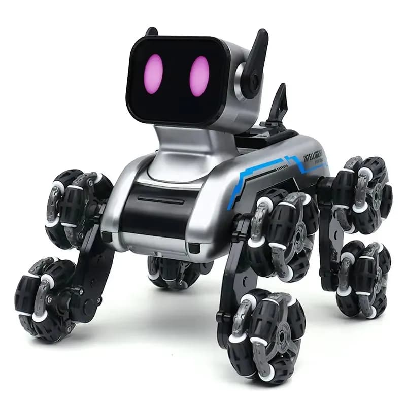 Радіокерований робот-пес Stunt Robot Dog · Механічний собака - робот на колесах з вбудованим динаміком та LED підсвіткою - зображення 1