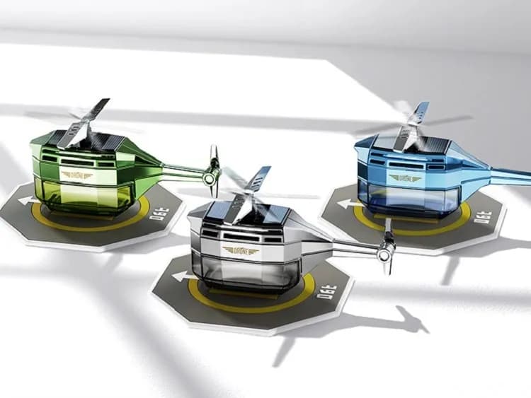 Автомобільний ароматизатор Вертоліт на сонячній батареї Drone Car Fragrance із обертанням 360° - зображення 1