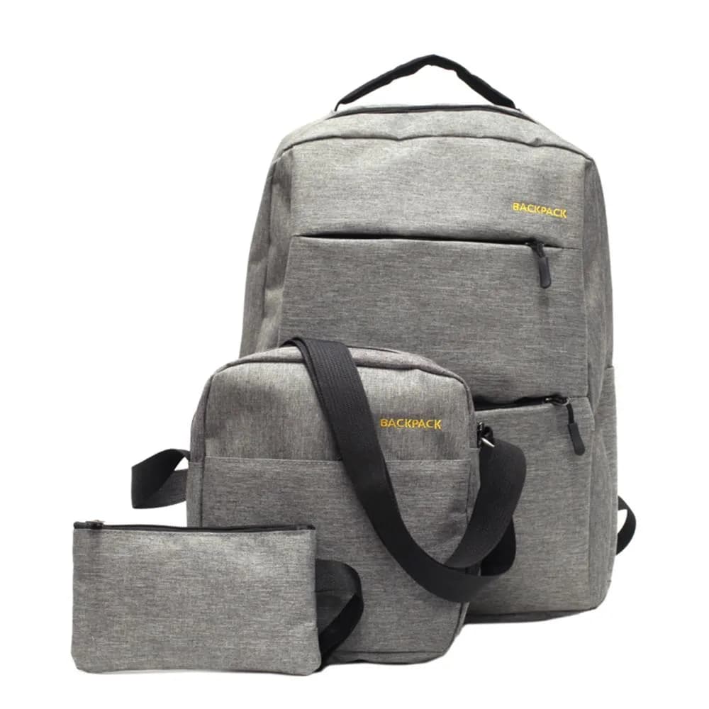 Рюкзак міський Backpack Комплект 3 в 1 місткий рюкзак для ноутбука з сумкою та гаманцем - зображення 1