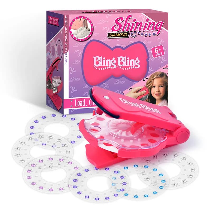 Стрази для волосся Bling Bling Діамантовий стайлер – степлер для прикраси стразами для дівчаток