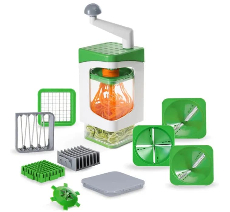 Ручна овочерізка з контейнером Genius Nicer Dicer Кухонний слайсер - терка з насадками 7 в 1 - зображення 1