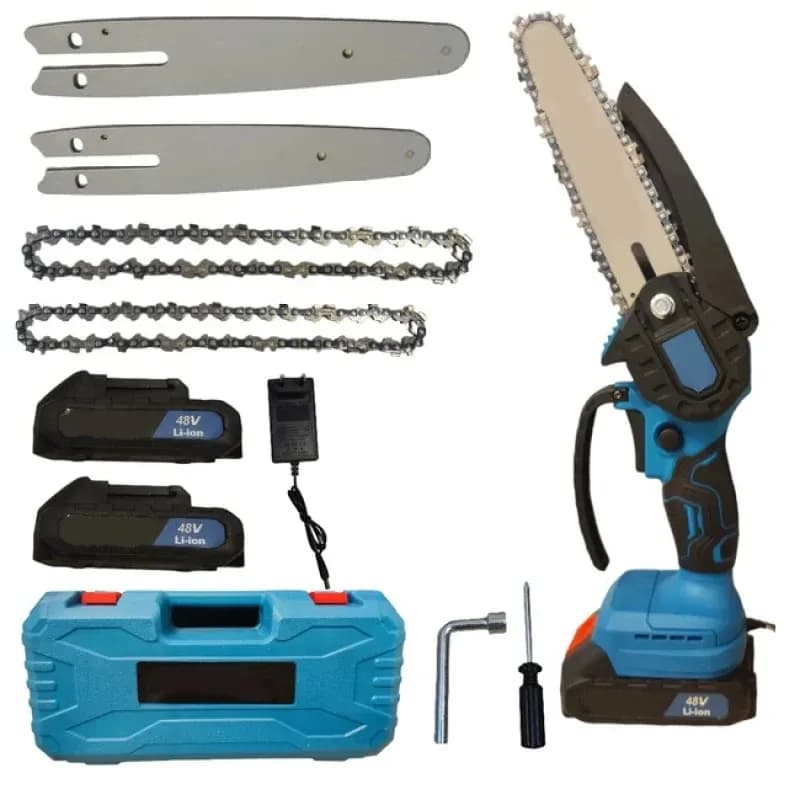 Акумуляторна ланцюгова пилка з 2 шинами Chain Saw 6 та 8 • Потужна міні-пила для дому та саду - зображення 1