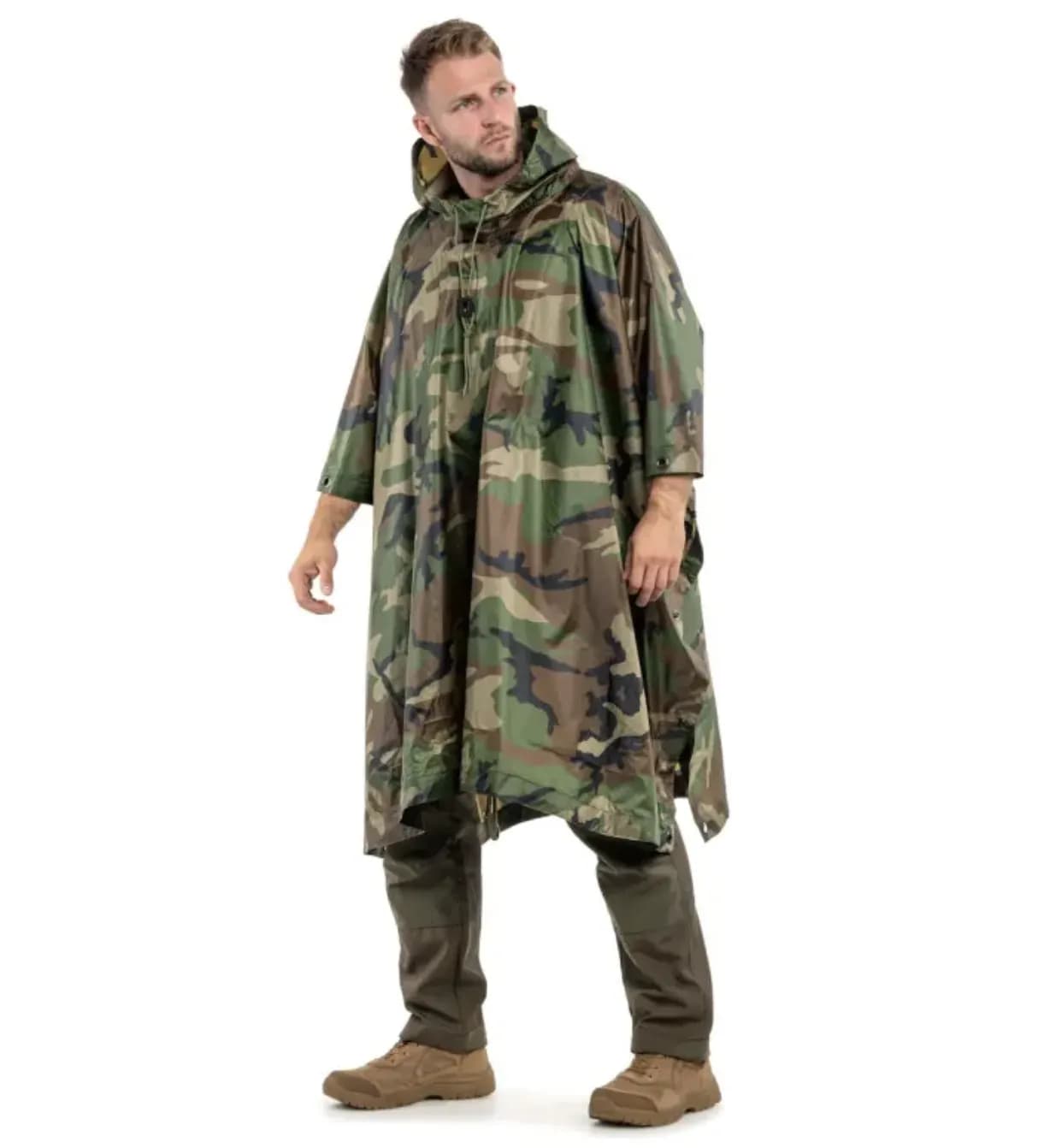 Дождевик Raincoat Камуфляж D -1 • Тактичний дощовик камуфляж плащ-намет пончо з капюшоном - зображення 1