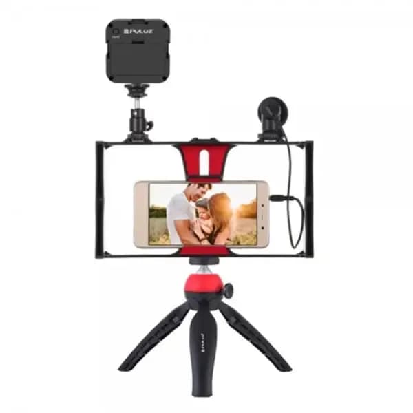 Комплект для влогінгу Video Making Kit AY49X для смартфона • Набір для блогінгу AY49X для смартфона з мікрофоном та світлом