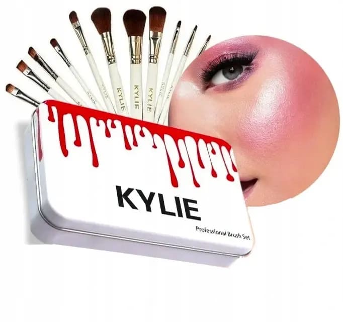 Професійні пензлики для макіяжу Kylie Professional Brush Set 12 шт. ∙ Набір кистей Kylie Professional для очей та обличчя - зображення 1