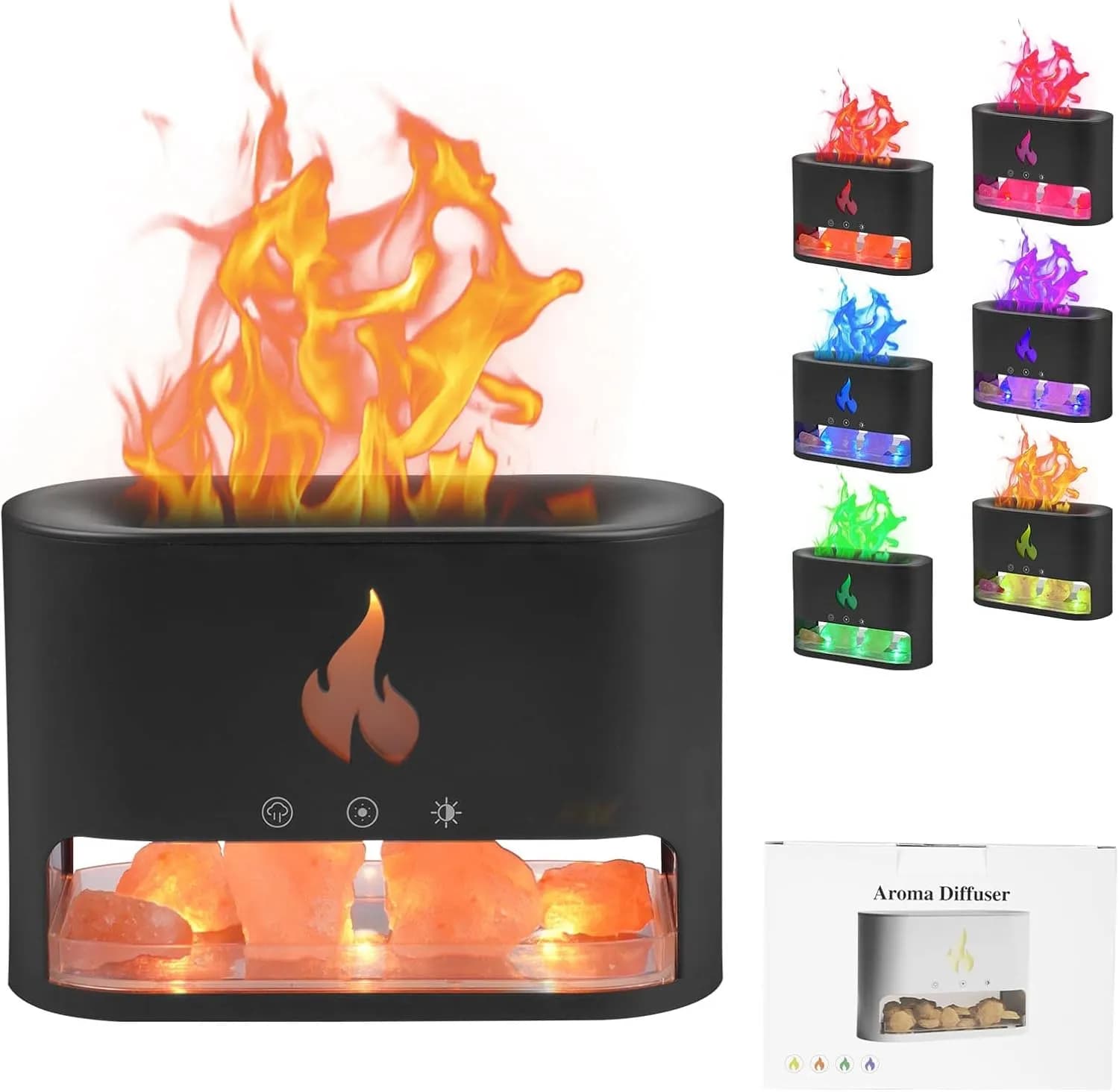 Багатофункціональна лампа-аромадифузор Docsal Flame з LED-підсвічуванням ∙ Лампа-зволожувач повітря Docsal Flame 3в1 - зображення 1