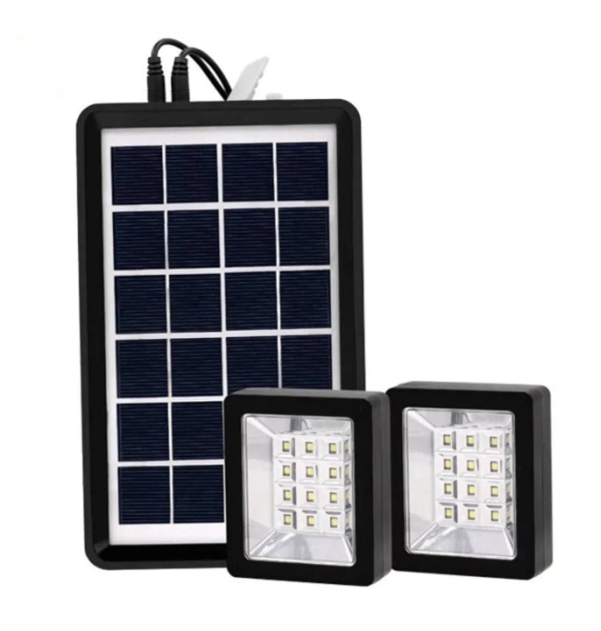 Портативна сонячна система EP-05 6V3W з літієвою батареєю, двома LED лампами та можливістю підзарядки телефону