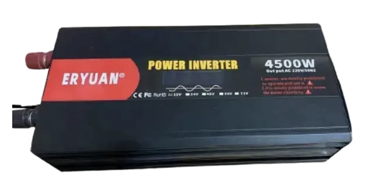 Перетворювач напруги AGM 12V → 220V 4500W чиста синусоїда з LCD-дисплеєм