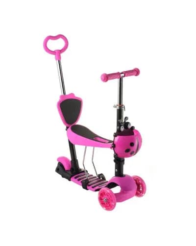 Триколісний дитячий самокат 5 в 1 з батьківською ручкою та сидінням Scooter