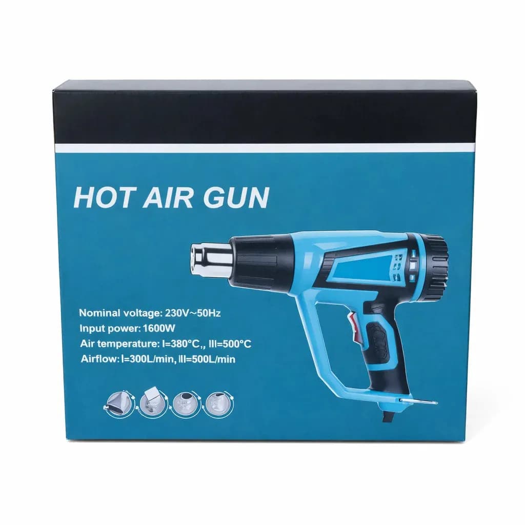 Фен промисловий Hot Air Gun 1600W 4 насадки X512 - зображення 1