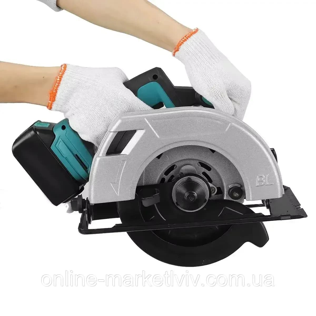 Акумуляторна циркулярна пила Circular Saw X-510 48V з 2 АКБ • Бездротова дискова пила для дерева, фанери, ДСП і домашніх робіт - зображення 1