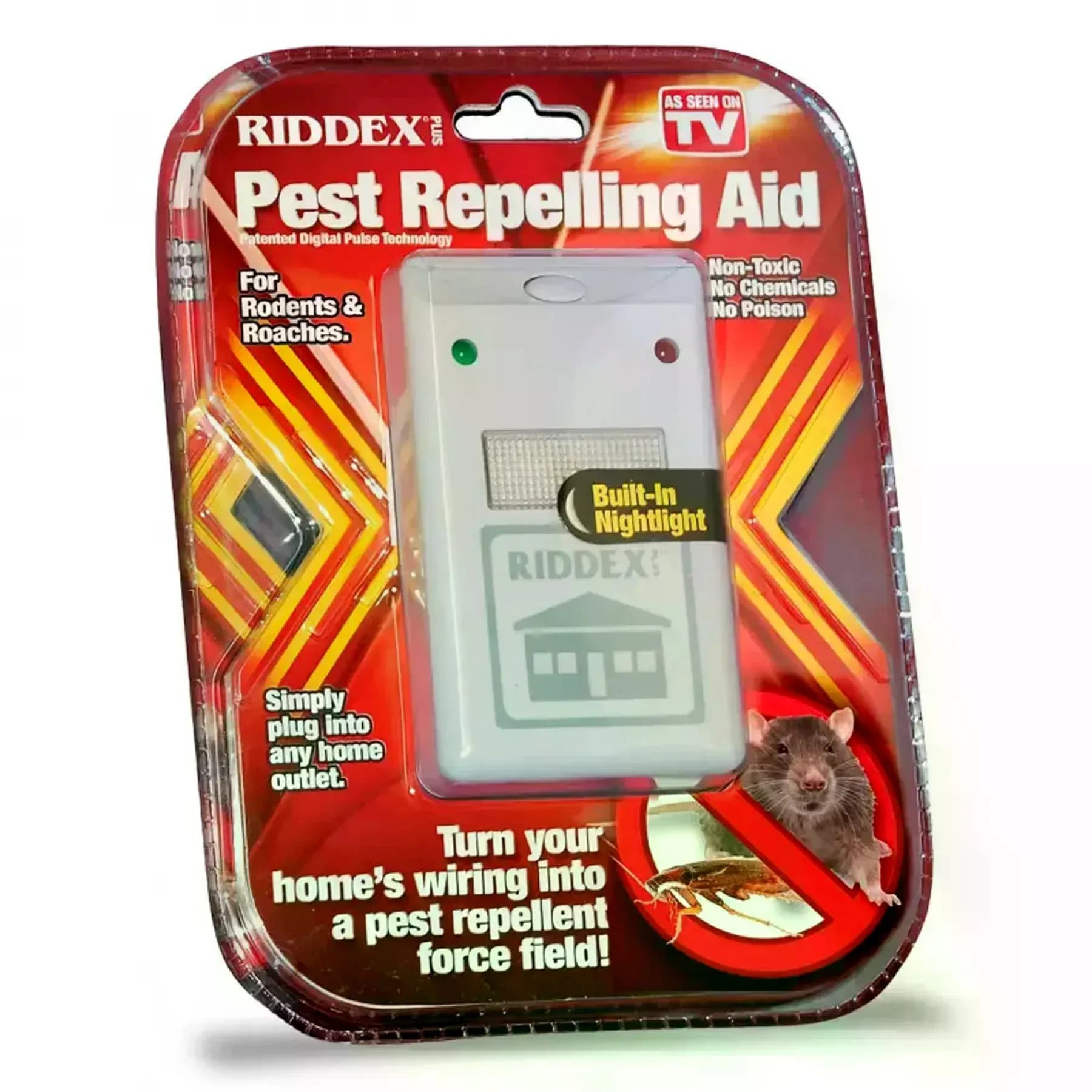 Ультразвуковий відлякувач гризунів і комах RIDDEX Pest Repelling 200 м² - зображення 1