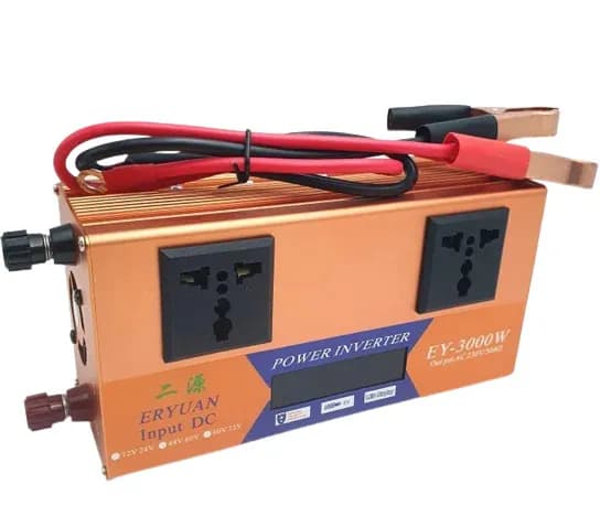 Перетворювач напруги LCD SMART 3000W 12V/24V у 220V • Автомобільний інвертор з дисплеєм для дому, авто та резервного живлення
