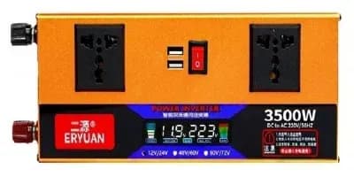 Перетворювач напруги LCD SMART 3500W 12V/24V у 220V • Автомобільний інвертор для акумулятора, дому, авто та резервного живлення - зображення 1