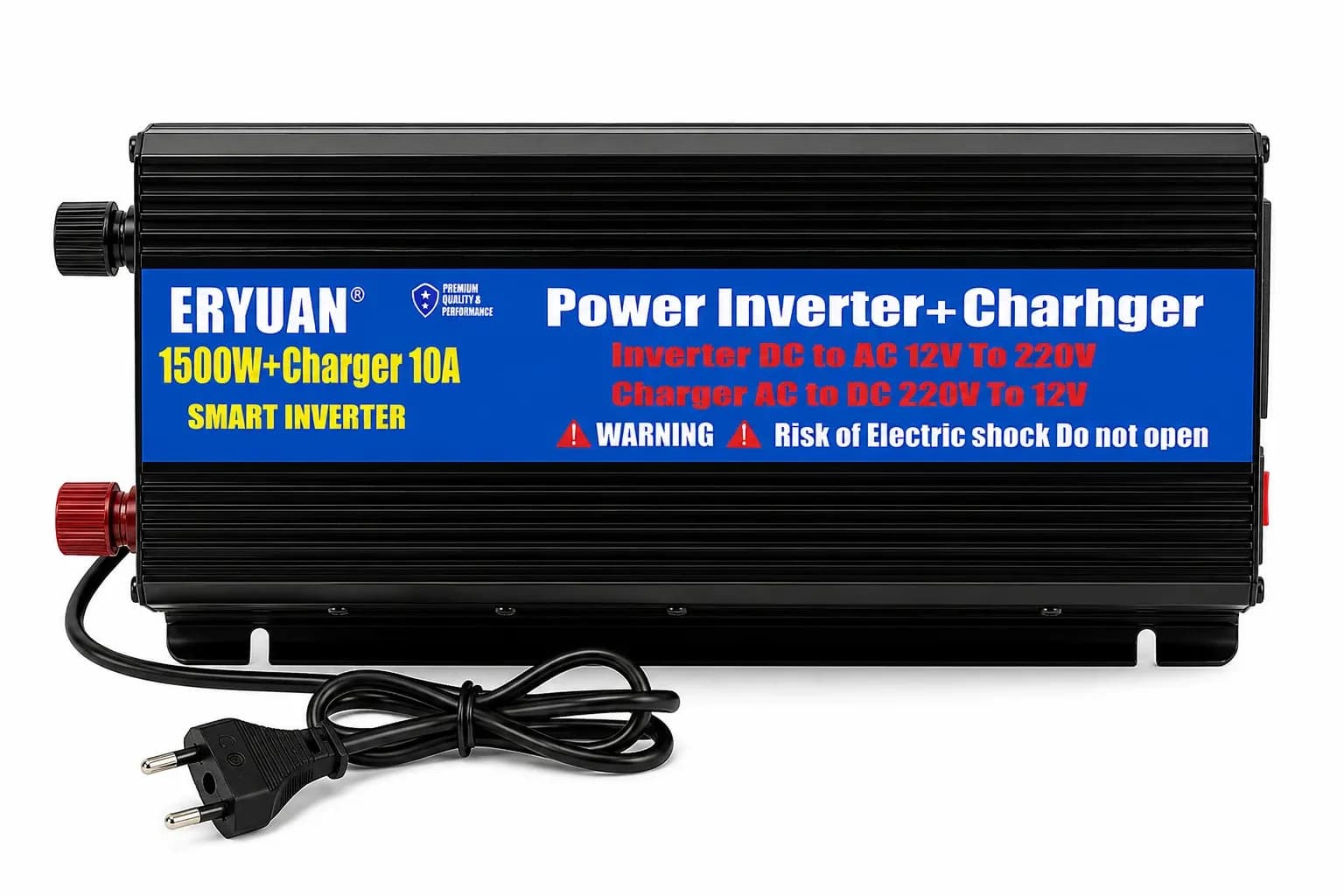 Перетворювач напруги 1500W із зарядним пристроєм 10A • Інвертор для акумулятора, дому, авто та резервного живлення - зображення 1