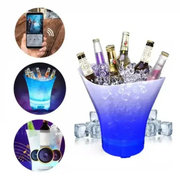 Світлове відро для льоду Bucket Light з Bluetooth • LED відро для напоїв, бару, вечірки, пікніка та сервірування - зображення 1